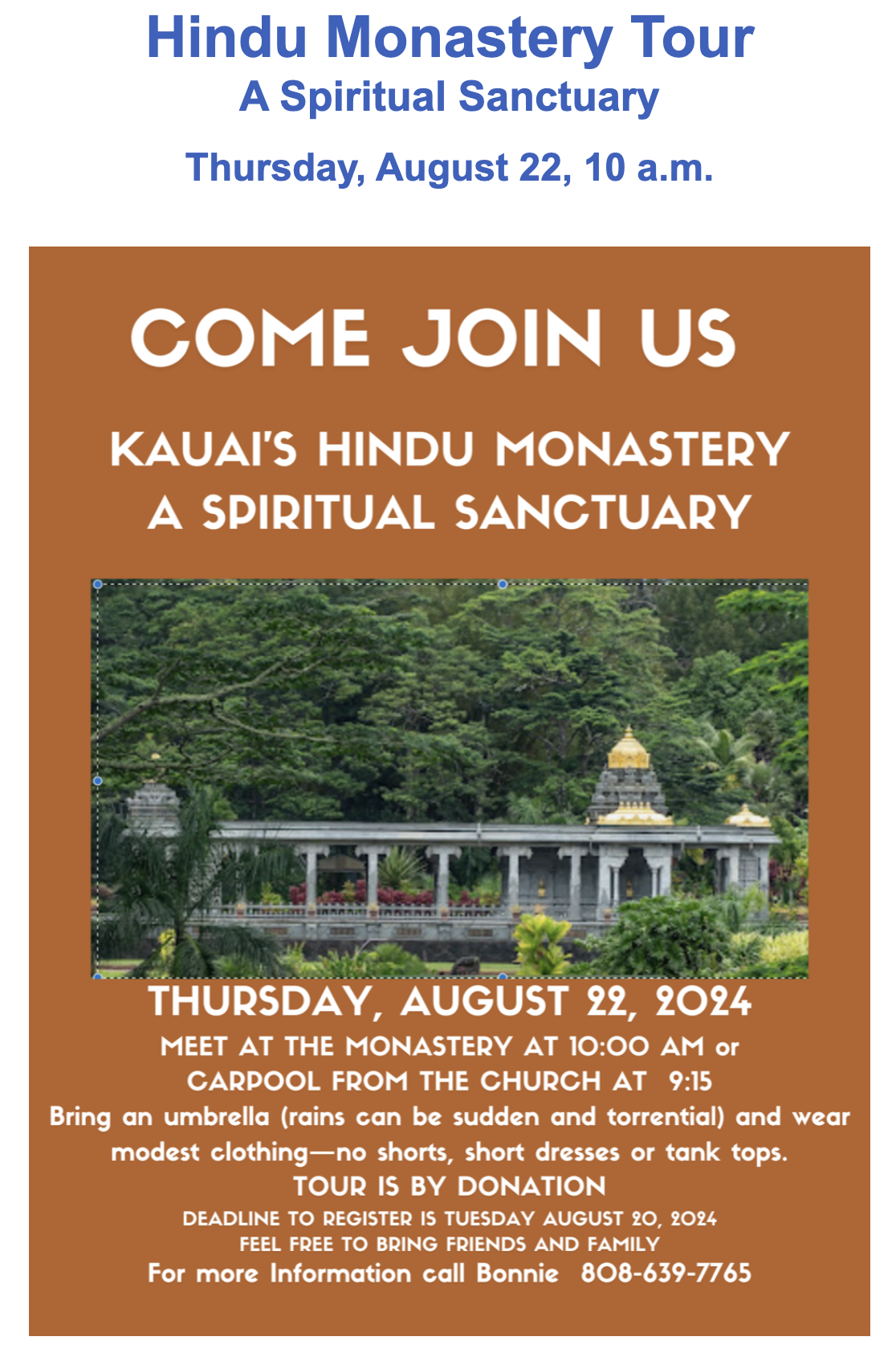 Hindu Monastery Tour